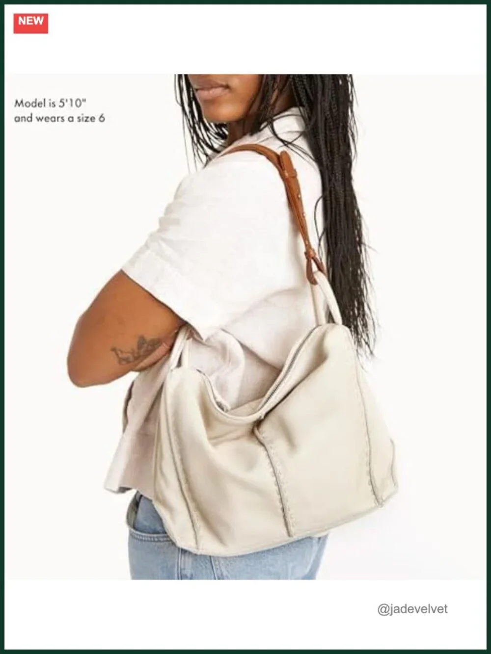 Large Hobo Purse - Premium Cowhide Leather Handbag with Zipper Pocket